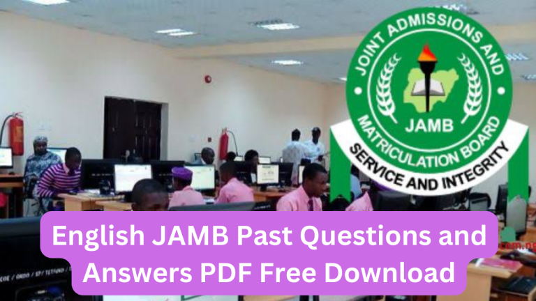 English JAMB Past Questions and Answers PDF Free Download