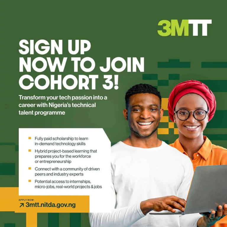 Federal Government 3 Million Technical Talent (3MTT) Programme Cohort 3