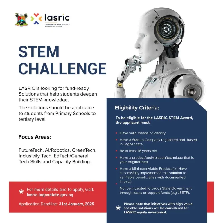 Lagos Science Research & Innovation Council STEM Challenge 2025