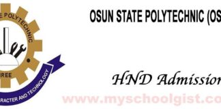Osun State Polytechnic (OSPOLY) HND Admission Form