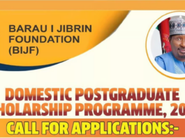Barau Jibrin Foundation Domestic Postgraduate Scholarship 2025