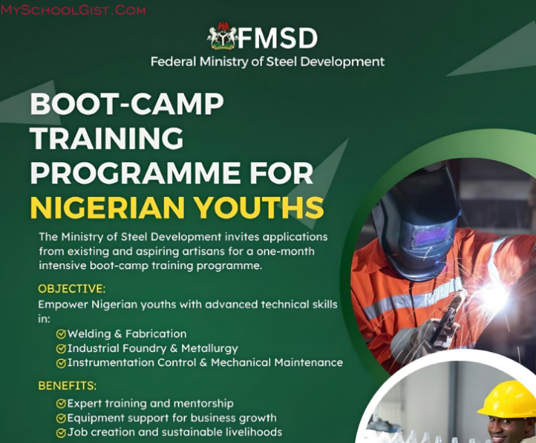 Ministry of Steel Development Boot-Camp Training Programme for Nigerian Youths – Free Expert Training