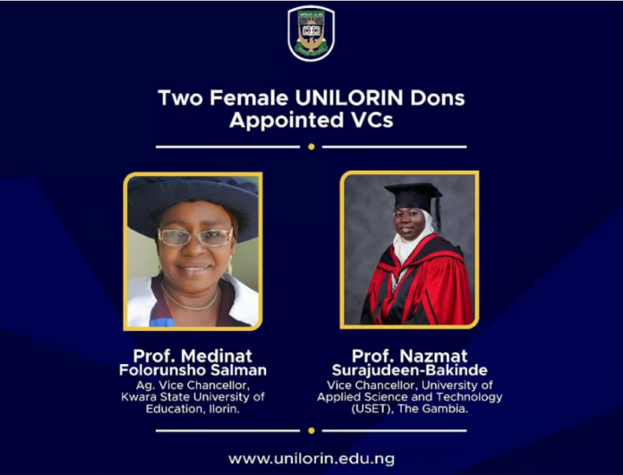 Two Female Professors from UNILORIN Appointed as Vice Chancellors