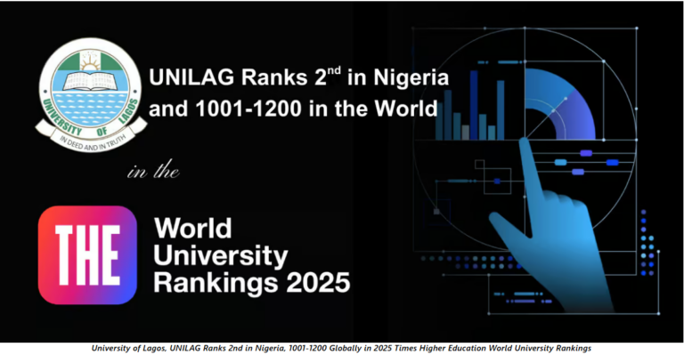 UNILAG Achieves 2nd Spot in Nigeria and Top Global Ranking in 2025